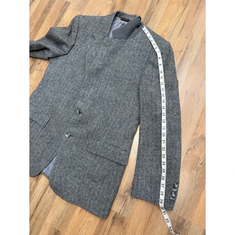 Christian Dior Monsieur Gray Herringbone Virgin‎ Wool Blazer Sport Coat USA